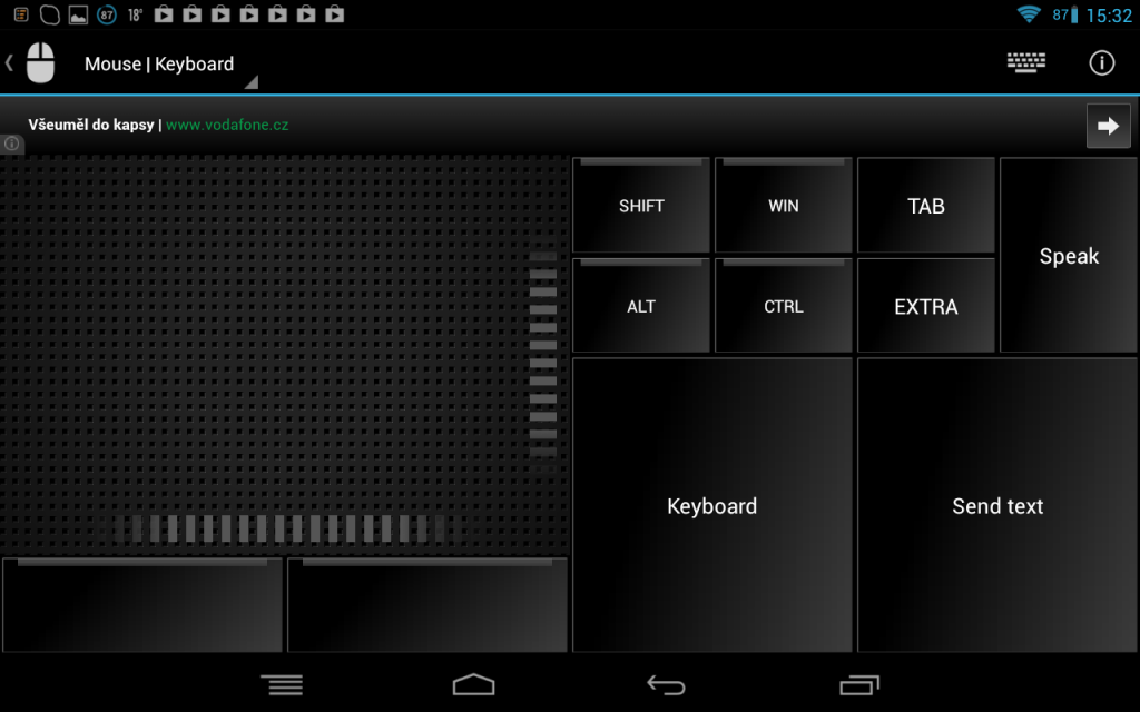 A nyní touchpad  i s klávesnicí v doporučeném režimu na šířku